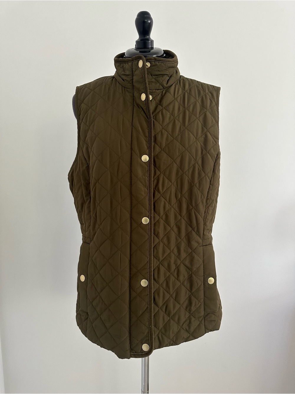 Talbots Quilted Vest in Olive